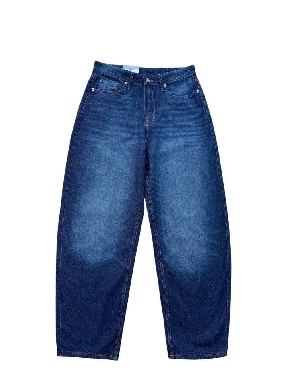 H&M Barrel High Waist Two-Tone Blue Denim Jeans